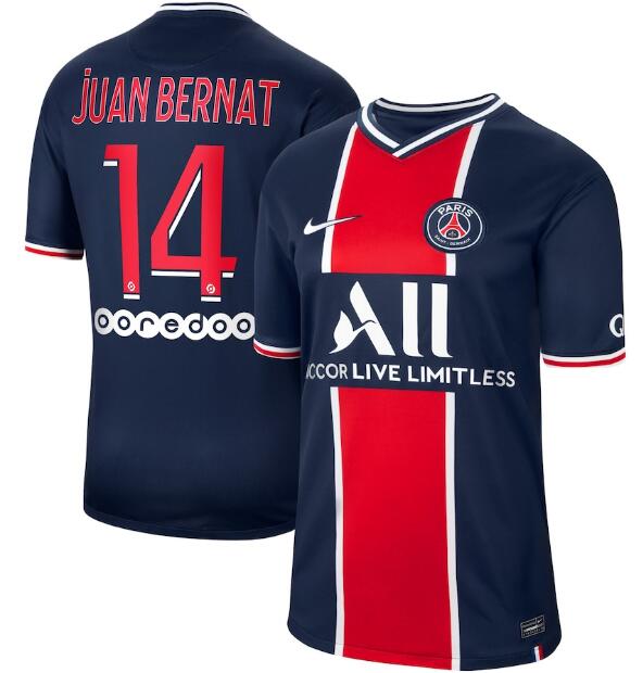 PSG Home Kit Soccer Jersey Juan Bernat 14 2020/21